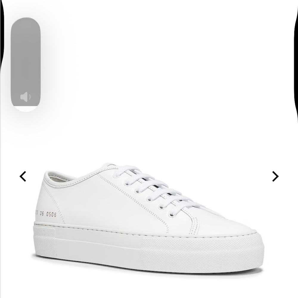 Common Project tournament low platform white sneaker